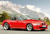 BMW czerwony kabriolet