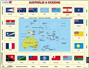 Mapa Australii i Oceanii + flagi